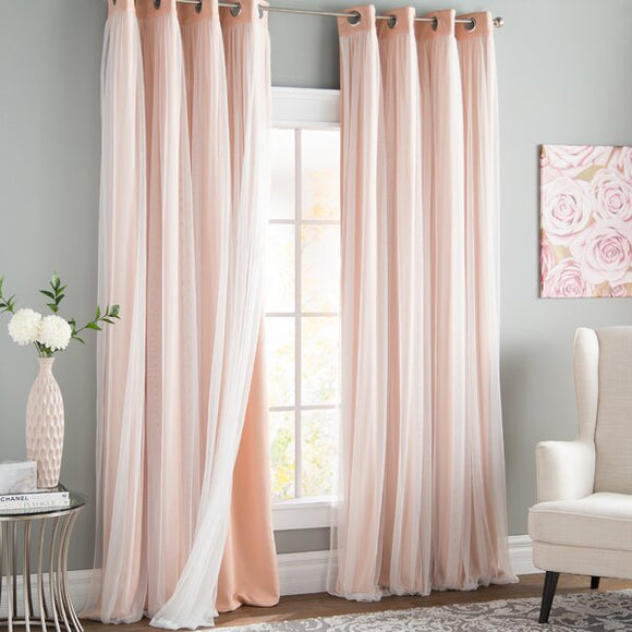 BHF Brockham Insulated Blackout Grommet Curtains – Peachy Pink - 52