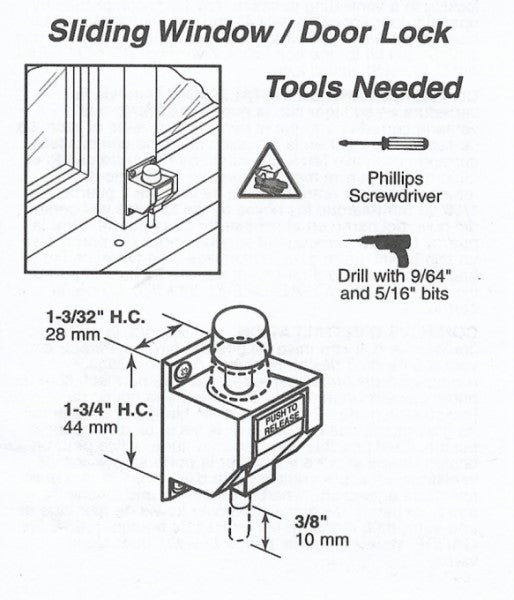 Defender Security Stepon Sliding Door Lock, White Near New Express