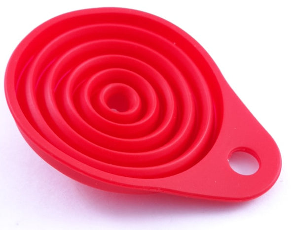 Collapsible / Foldable Kitchen Funnel, Food Grade (Red)