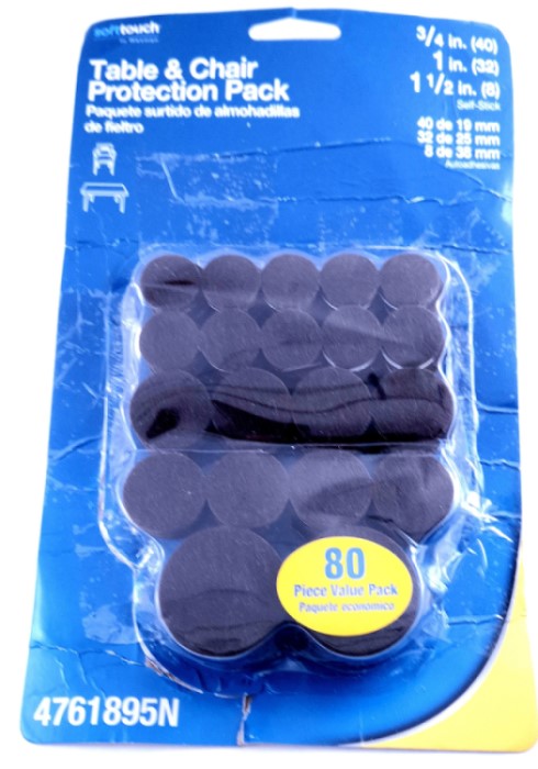 Brown Round Self-Stick Felt Pack Assorted Sizes, Value pack 80 Count
