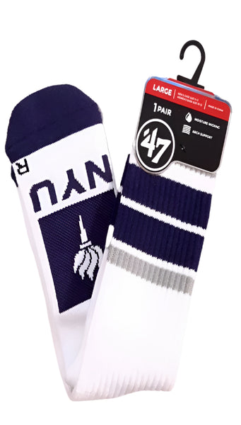 47 Brand New York University Hybrid Crew Socks, Large