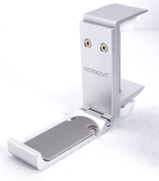 aceyoon Headphone Stand  Under Desk Foldable Hanger Clamp, Silver