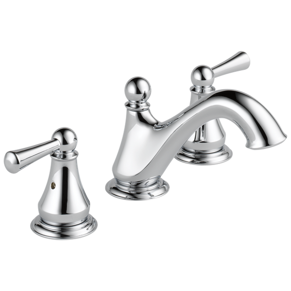 Delta 3 Hole Faucet Haywood™ Widespread Bathroom Faucet, Stainless Chrome