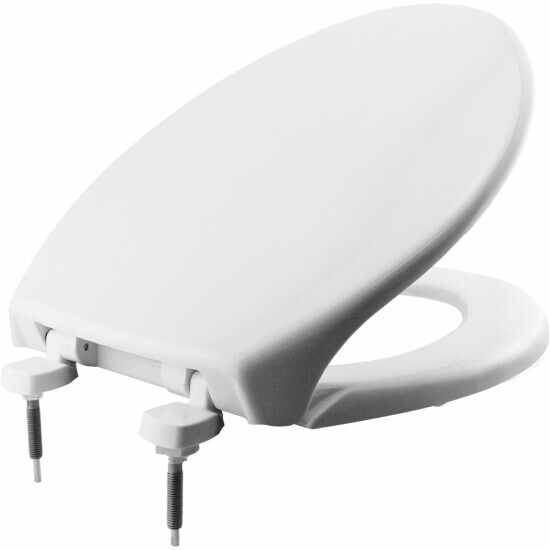 Bemis Plastic Commercial-Grade Toilet Seat, Elongated, White