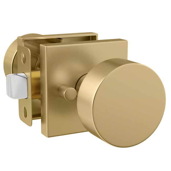 MEGA HANDLES Modern Heavy-Duty Privacy Door Knob - Satin Brass