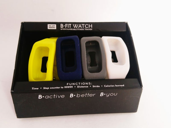 B-Fit Fitness Tracker Multicolor Interchangeable Strap Set 4-pc