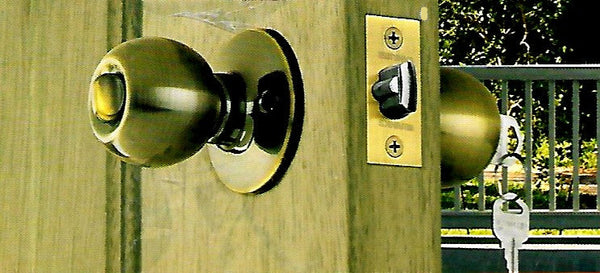 Brinks Ball Style Door Knob with Privacy Key for Bedroom and Bath