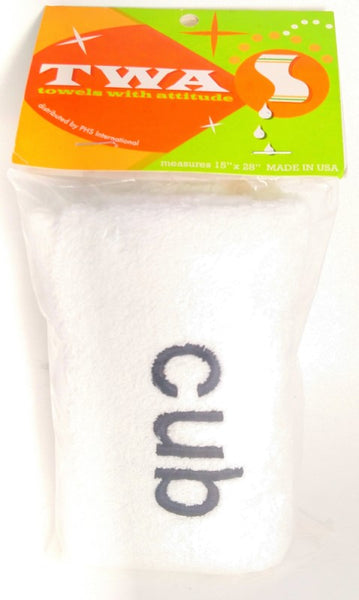 Cub Embroid Towel, White