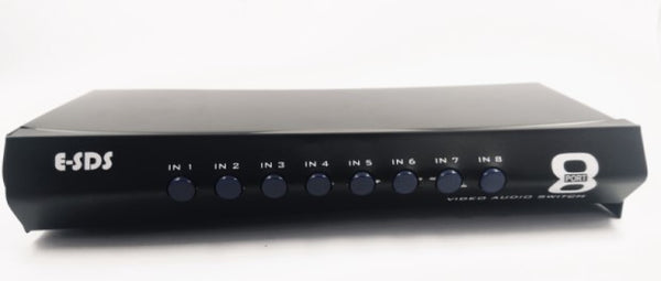 E-SDS 8-Way AV Switch RCA Switcher Composite Video L/R Audio Box
