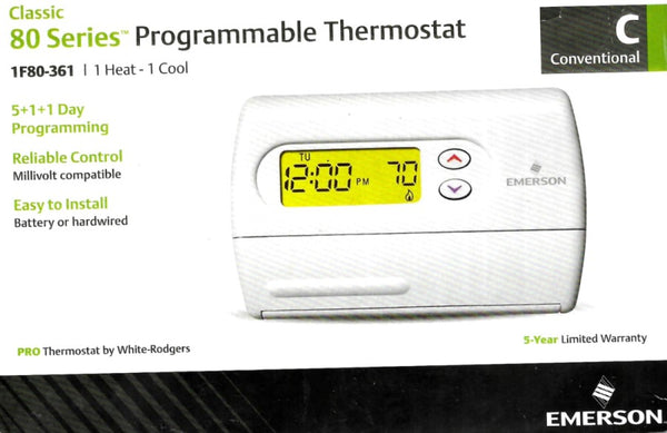 Emerson 7 Day Programmable Thermostat for Single-Stage Systems