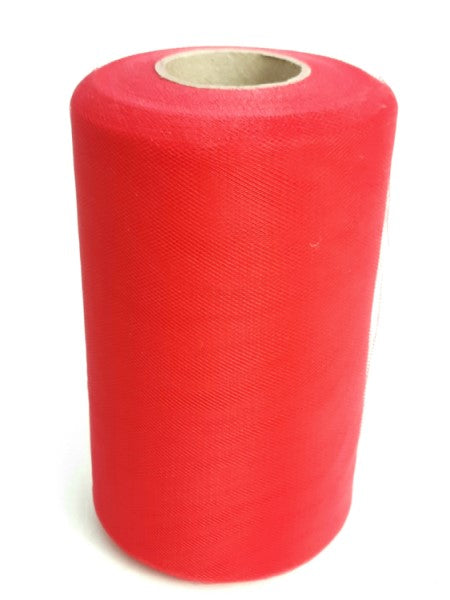 Falk Fabrics Tulle Spool, 6-Inch by 100-Yard, Red