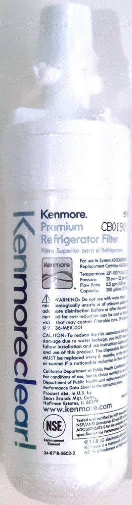 Genuine Kenmore 46-9690 KenmoreClear Refrigerator Water Filter