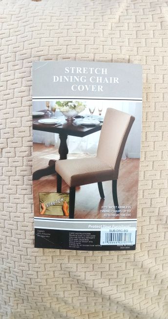 Madison Home Subway Tile Stretch Dining Chair Cover, Beige (Set of 2)