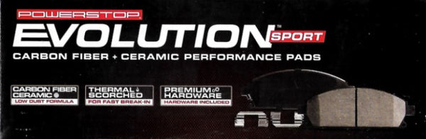 Power Stop Evolution Sport Front Carbon Fiber-Ceramic Brake Pad