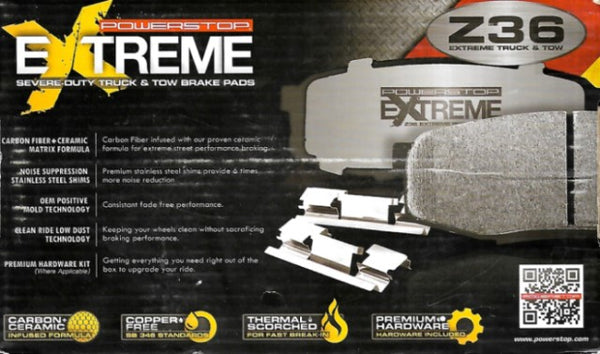 Power Stop Extreme Truck & Tow Front Carbon Fiber-Ceramic Brake Pads