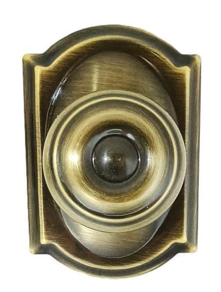 Schlage Georgian Hall & Closet Lock Knob with Camelot Trim, Antique Brass