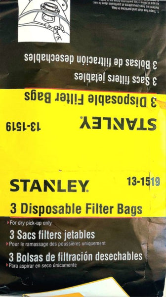 Stanley Disposable Filter Bags for SL18016 and SL18017 Wet/Dry Vacuums