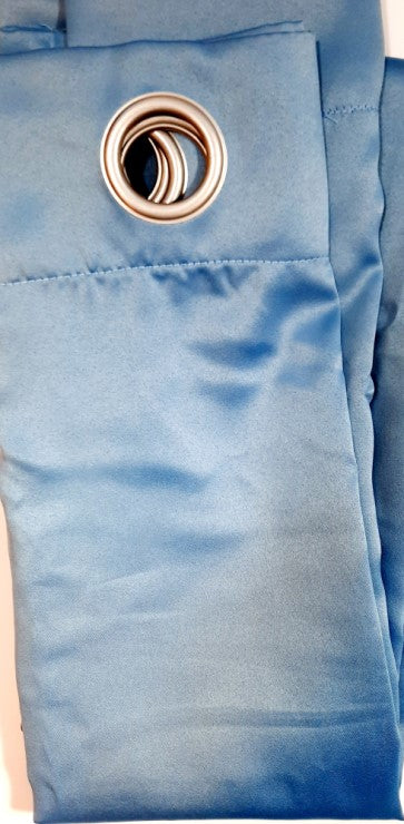 Sun Zero Energy Efficient Blackout Grommet Curtain Panel 53” x 76”, Mineral Blue