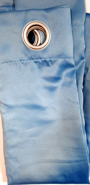 Sun Zero Energy Efficient Blackout Grommet Curtain Panel 53” x 76”, Mineral Blue