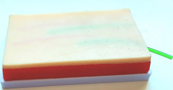 Venipuncture IV Injection Training Pad Model, Silicone Human Skin Suture Training Model, 4 Veins Imbedded