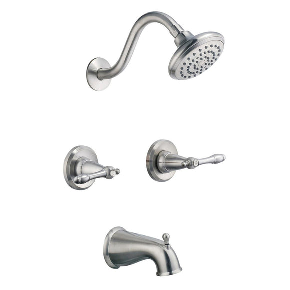 Design House 2-Handle Tub and Shower Trim Faucet with Valve, Satin Nickel