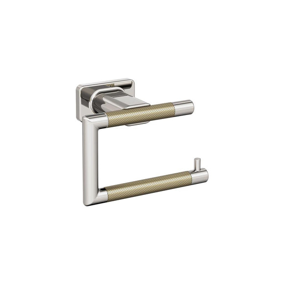 Amerock Esquire 5-7/8 Wall Mounted Tissue Roll Holder - Polished Nickel / Golden Champagne