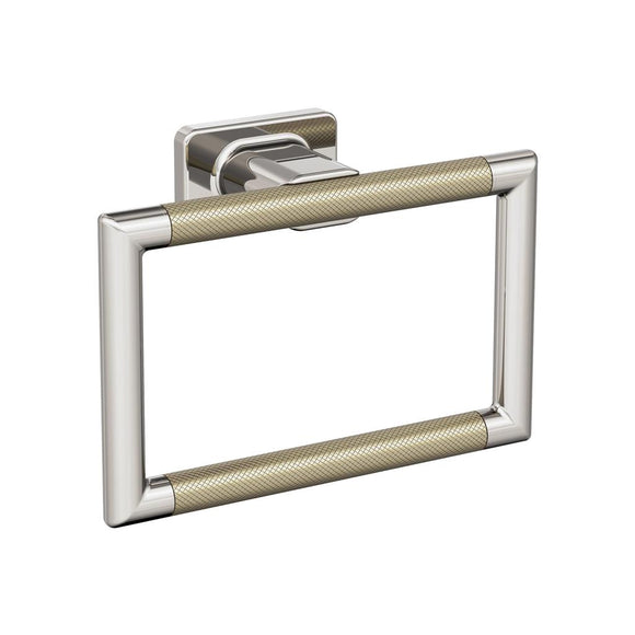 Amerock Esquire 5-1/4 Wall Mounted Towel Ring - Polished Nickel / Golden Champagne