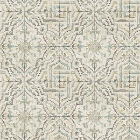 Chesapeake Sonoma Olive Spanish Tile Wallpaper, Green