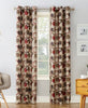 No. 918 Celestial Geometric Print Grommet Curtain Panel, Paprika Red ,48" x 84