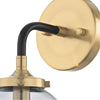 Boudreaux 1 Light Wall Sconce in Matte Black and Antique Gold