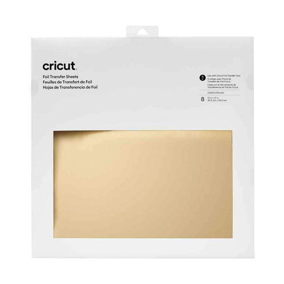 Cricut Foil Transfer Sheets, Gold 12” x 12” (8 count)