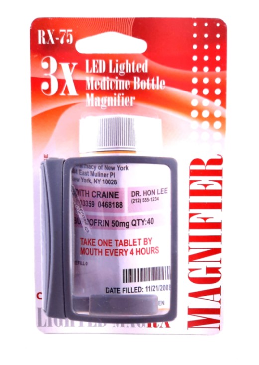 3X LED Lighted Medicine Bottle Magnifier