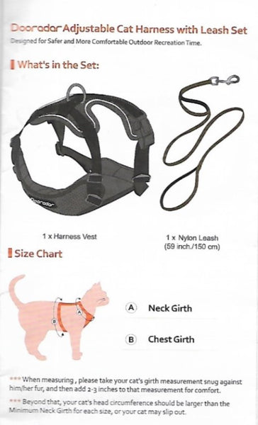 Dooradar Cat Harness and Leash Set