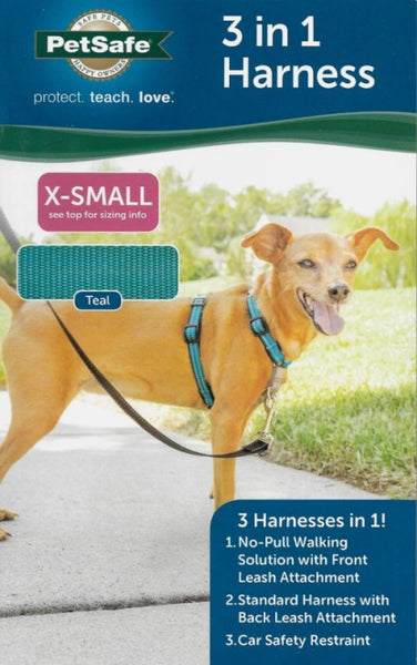 PetSafe 3 in 1 Fully Adjustable Harness, X-Small, Teal - condition open packing