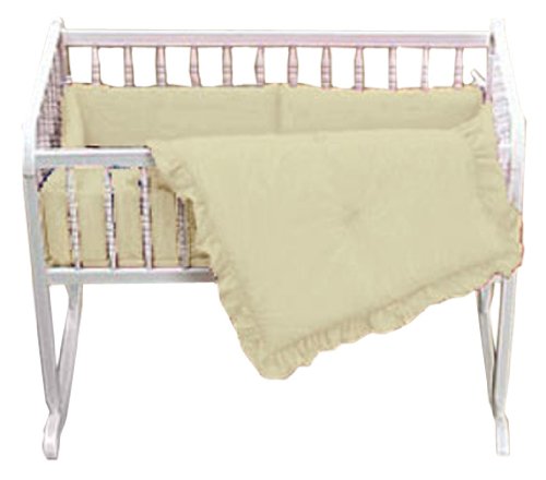 Baby Doll Bedding Solid Cradle Set, Ecru