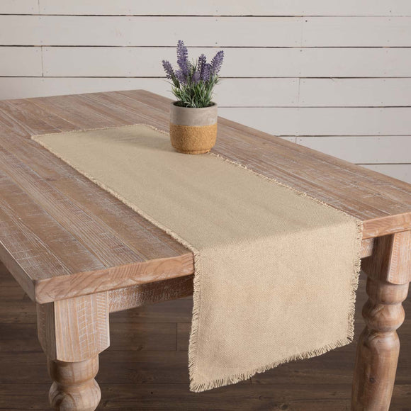 Farmhouse Vintage Burlap Runner, Tabletop & Kitchen, Vintage White