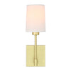 1 Light Wall Lamp Sconces Wall Lighting with Fabric Shade, Satin Brass