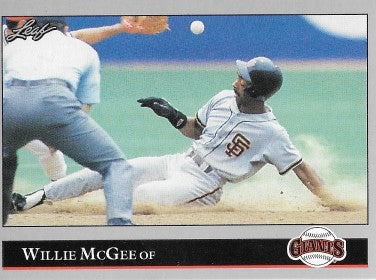 1992 Leaf Baseball Card #47 Willie McGee