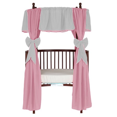 Baby Doll Bedding 12 Piece Solid Reversible Round Crib Curtain and Valance Set