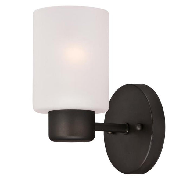 Westinghouse Sylvestre One-Light Indoor Wall Fixture, Oil Rubbed Bronze Finish with Frosted Glass