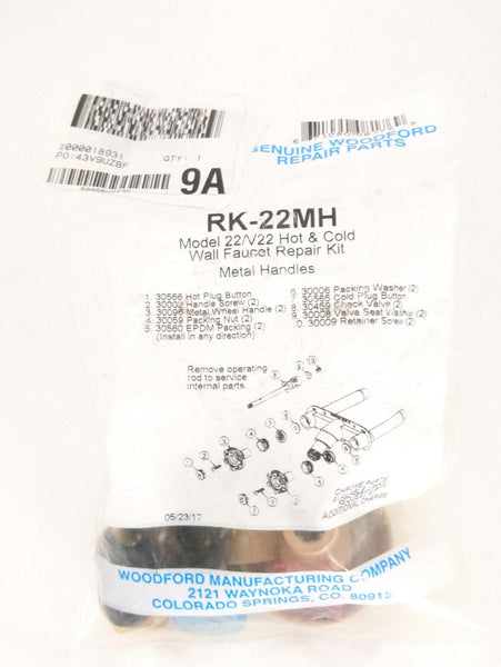Woodford Model 22/V22 Hot & Cold Wall Faucet Repair Kit Metal Handles