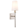 Torcia Wall Sconce 1-Light Fixture with Fabric Shade - Brushed Nickel