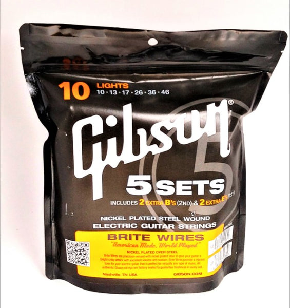 Gibson Brite Wires Ultra-light Gauge Guitar Strings 5 Set Pack