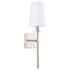 Torcia Wall Sconce 1-Light Fixture with Fabric Shade - Brushed Nickel