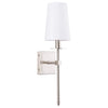 Torcia Wall Sconce 1-Light Fixture with Fabric Shade - Brushed Nickel