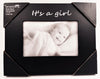 Infusion Gifts 3031SB  4”x6” Engraved Photo Frame, It's a Girl, Black