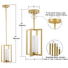 Linea Lighting Verona 1-Light Square/Rectangle Pendant, Satin Brass