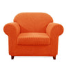Subrtex 2-Piece Plaid Stretch Chair Slipcover Furniture Protector, Orange