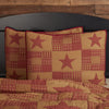 VHC Brands Primitive Bedding Ninepatch Star Red Sham, Standard, Burgundy