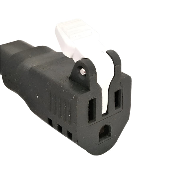 Conntek Male Plug Adapter IEC C6 To U.S. 3 Pin Female Connector With Snap-Pop